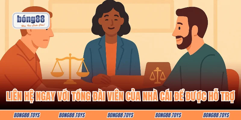 Liên hệ ngay với tổng đài viên của nhà cái để được hỗ trợ